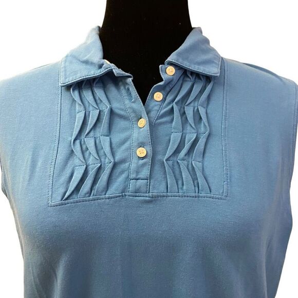 Lady Hagen Blue Sleeveless Hydro Dry Polo Size Medium - Picture 2 of 11